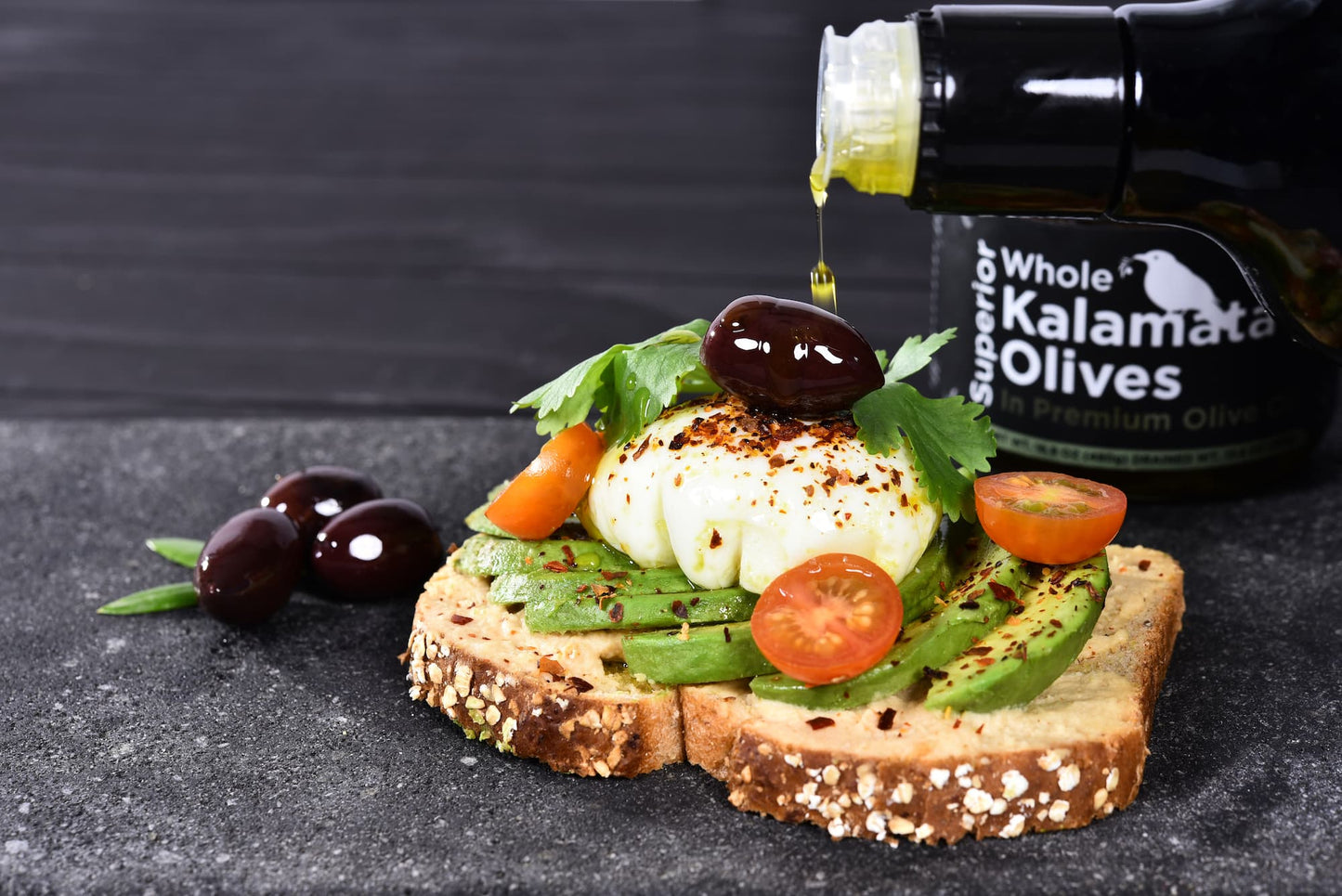 Whole Jumbo Kalamata Olives in Premium Olive Oil 13.6 OZ (480g)