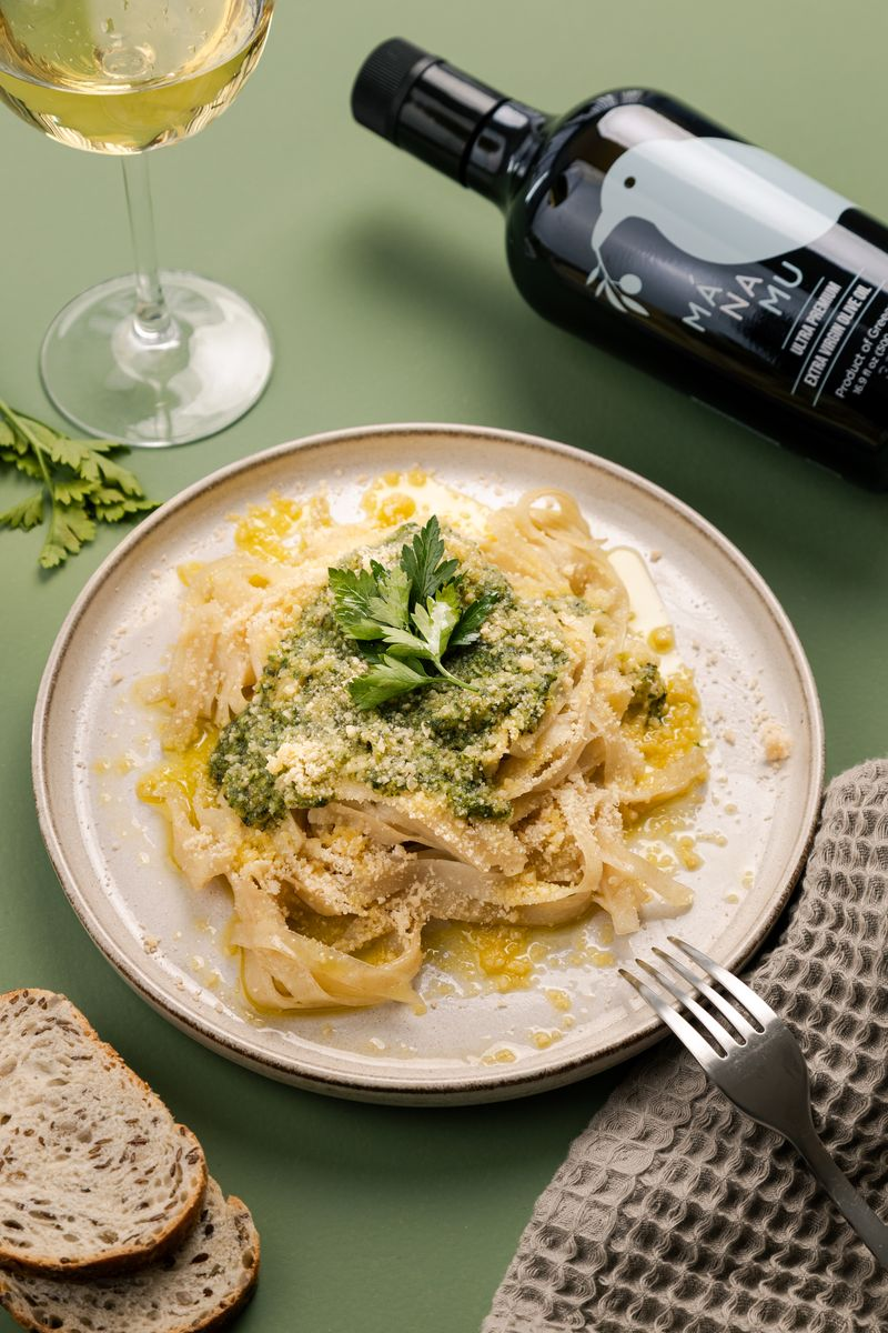 🍝 Pasta al Pesto con Aceite de Olivo Mánamu