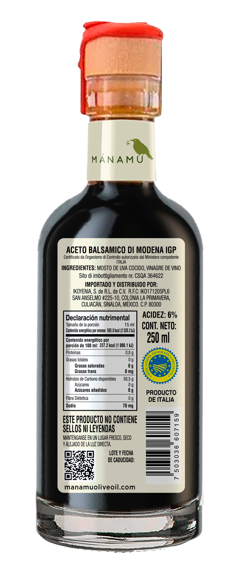 12 pcs. Balsamic Vinegar of Modena PGI “10 Years” 250 ml