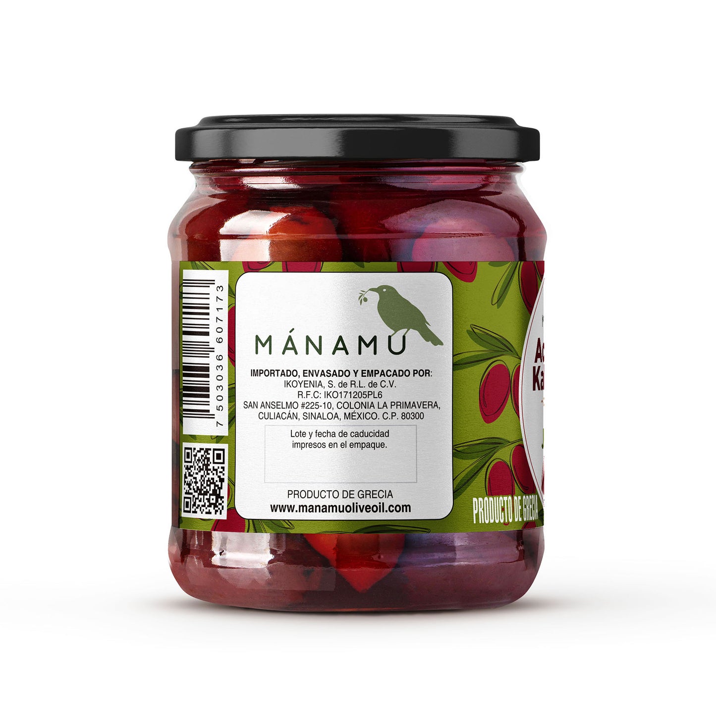 Whole Jumbo Kalamata Olives in Olive Oil, 13.6 oz Mánamu Mánamu