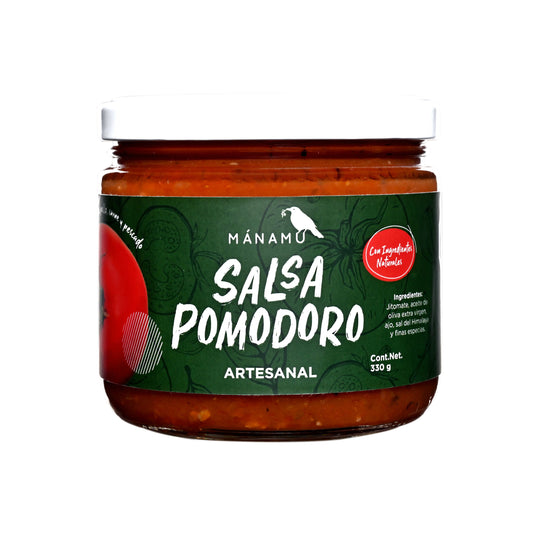 Salsa Pomodoro Artesanal Mánamu 100% Ingredientes Naturales · 330 Gramos Neto