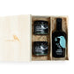 Caja tipo "Gift Box" con Aceite de Oliva Ultra Premium y Aceitunas Kalamata