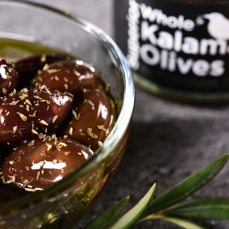 Whole Jumbo Kalamata Olives in Premium Olive Oil 13.6 OZ (480g)